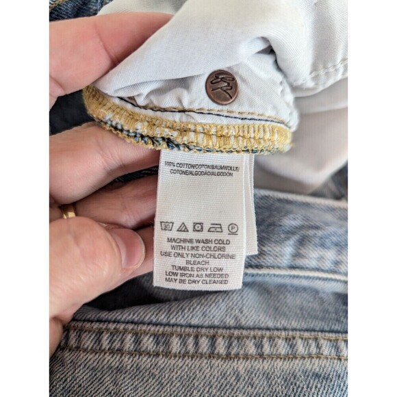 Free People Maggie Jeans Women Size 27 Blue Straight Leg Ankle Distressed Boho - Picture 8 of 11